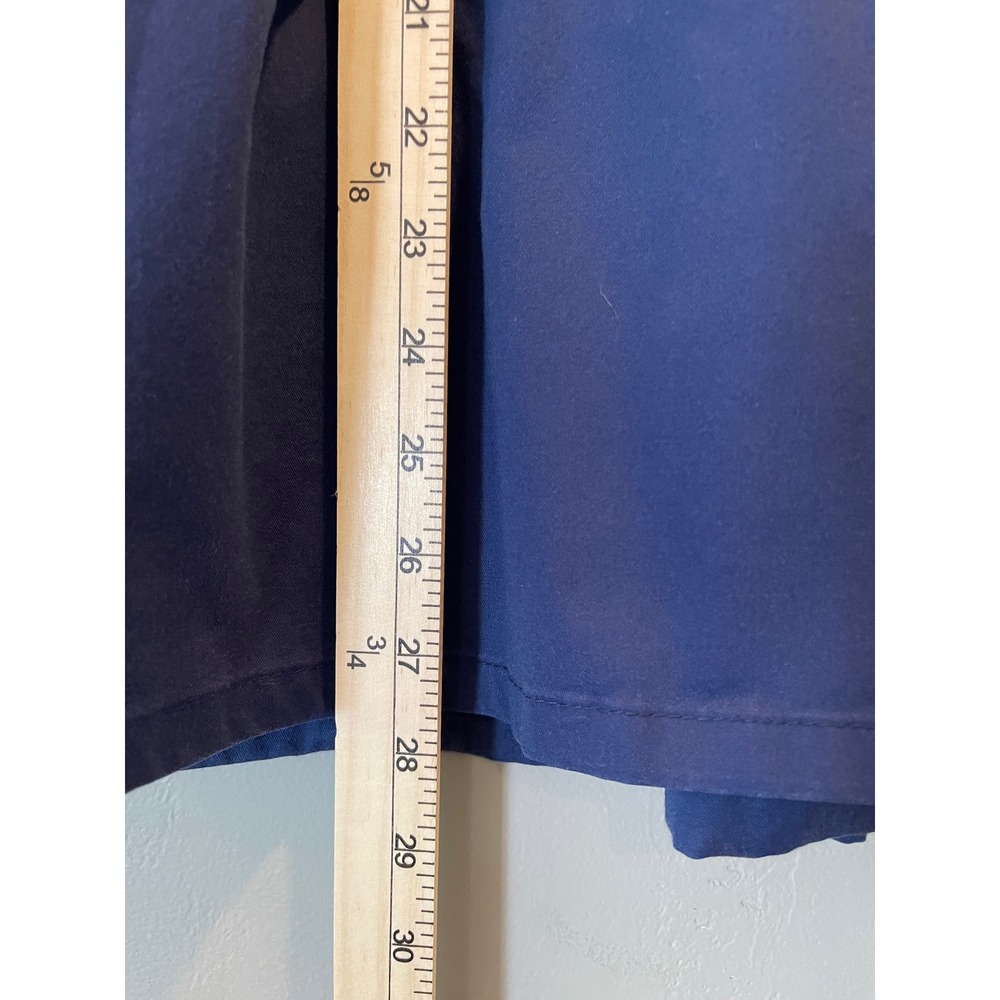 Butter-Soft Stretch Scrub Top Womens 2X Navy Blue Grey Colorblock V-Neck Pockets - Picture 10 of 11